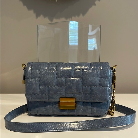 Zara Handbags - Zara Blue Quilted Shoulder Bag